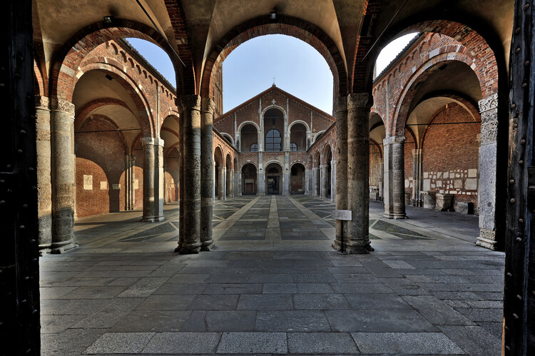 Poster Interior Basilica di Sant'Ambrogio church, Milano, Italy