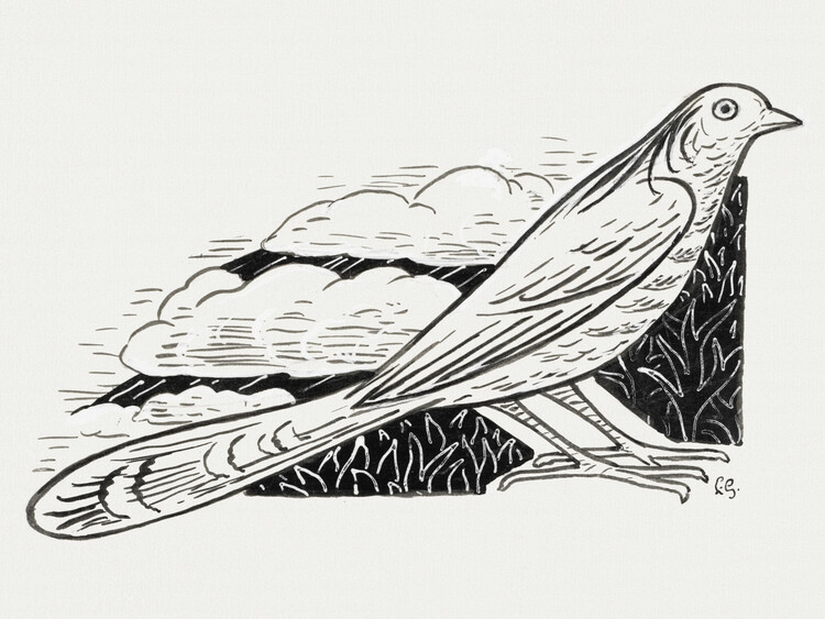 Poster The Dove (Retro Monochrome Graphic) - Leo Gestel