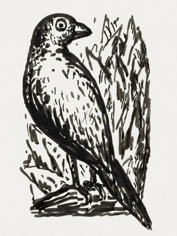 Poster The Bird (Retro Monochrome Graphic) - Leo Gestel