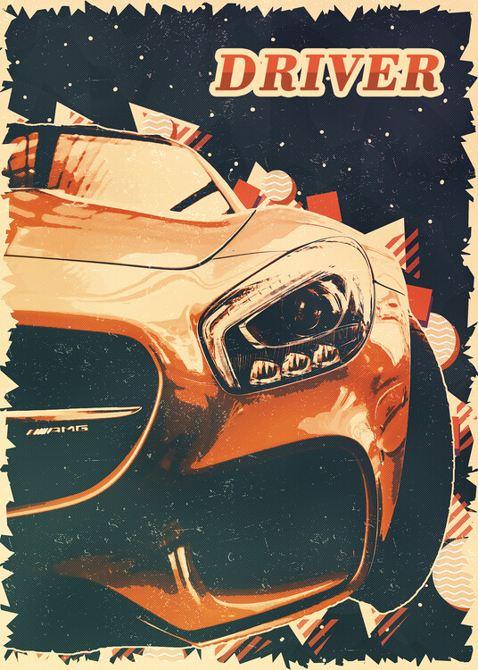 Poster Driver - Car Sport Vintage Illustration