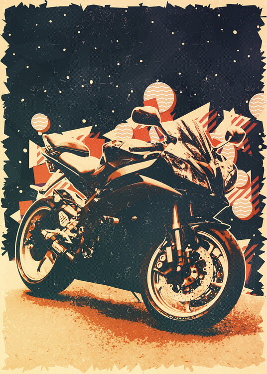 Poster Motorbike Vintage Illustration - Rider