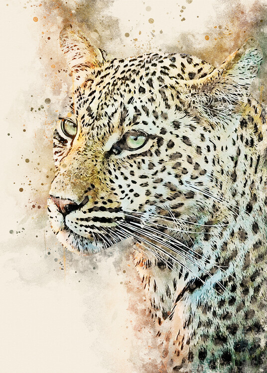 Canvas Print Splatter Leopard
