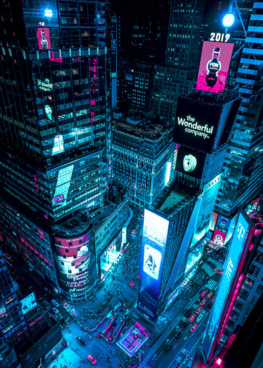 Poster New York City - Retro Cyberpunk Neon Art