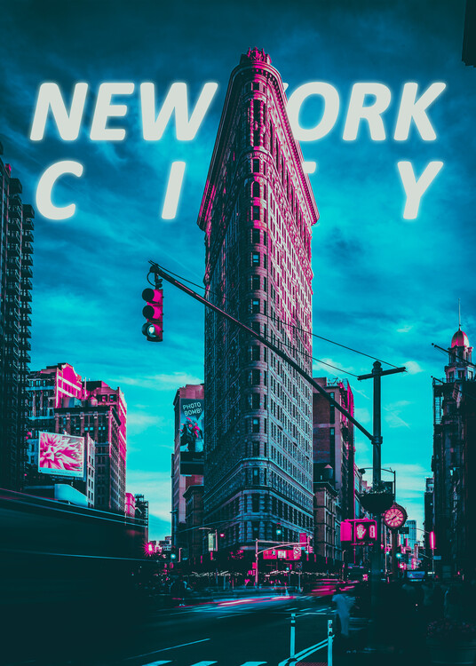 Poster New York City - Cyberpunk Neon Art