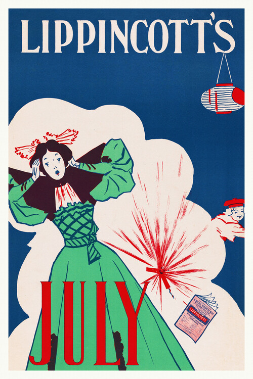 Poster Lippincott's July Edition, 1895 - William Carqueville