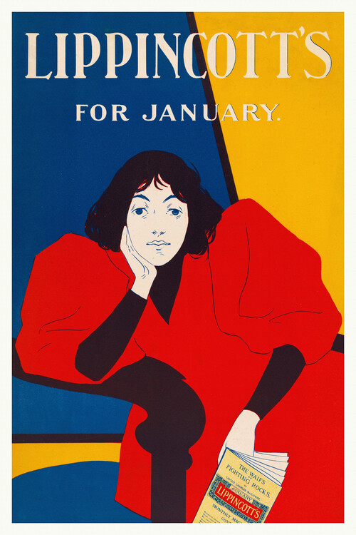 Poster Lippincott's January Edition, 1895 - William Carqueville