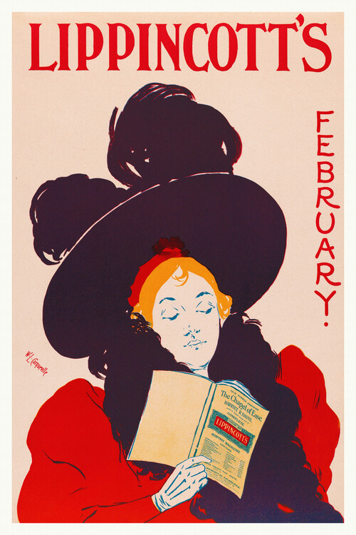 Poster Lippincott's February Edition, 1895 - William Carqueville