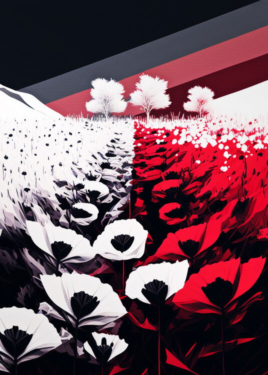 Poster Flower field minimalism