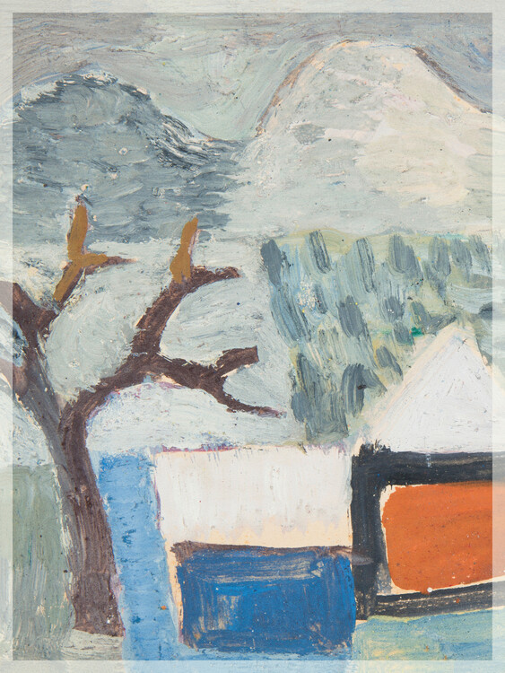 Poster Abstract Houses (Festive Winter Landscape) - Sasza Blonder