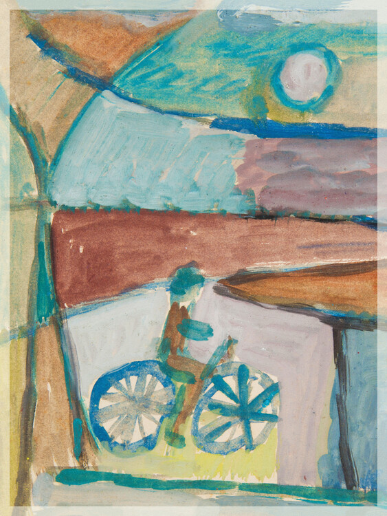 Poster The Cyclist (Abstract Moonlit Landscape) - Sasza Blonder