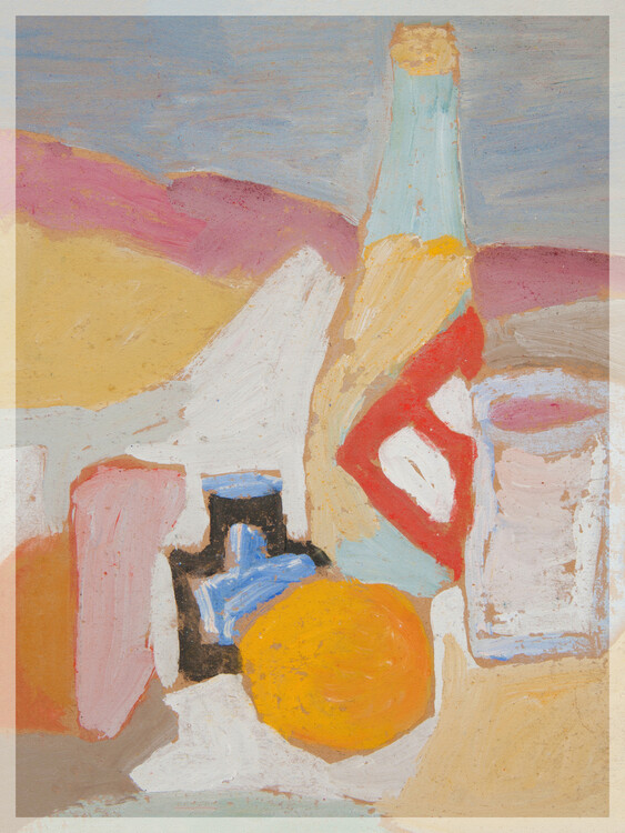 Poster Abstract Still Life (Orange, Glass & Bottle) - Sasza Blonder