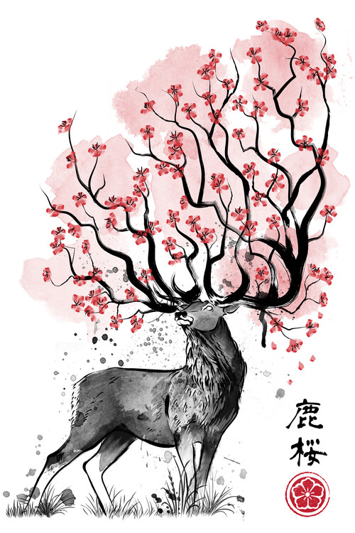 Poster Sakura Deer