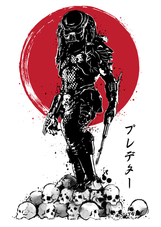 Poster Yautja Hunter sumi-e