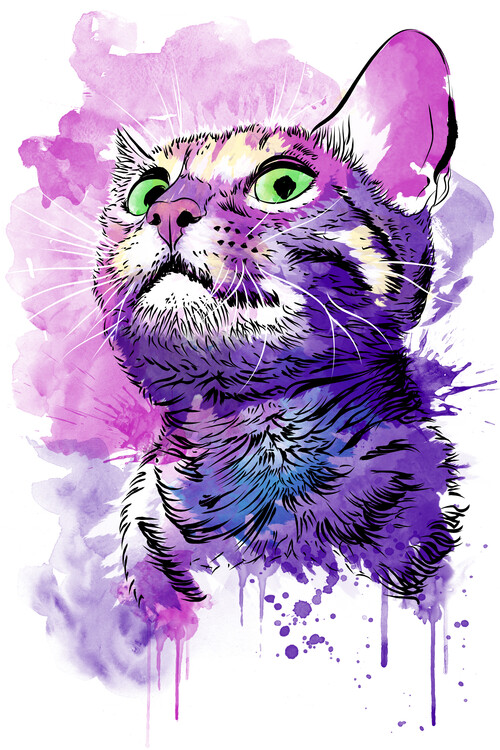 Poster Cat Watercolor