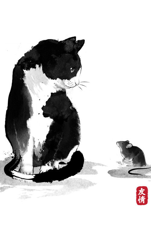Poster The Cat and the Little Mouse
