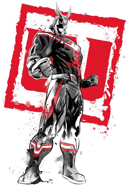 Poster Allmight sumi-e