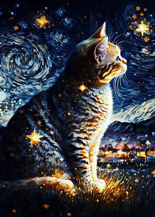 Poster starry cat