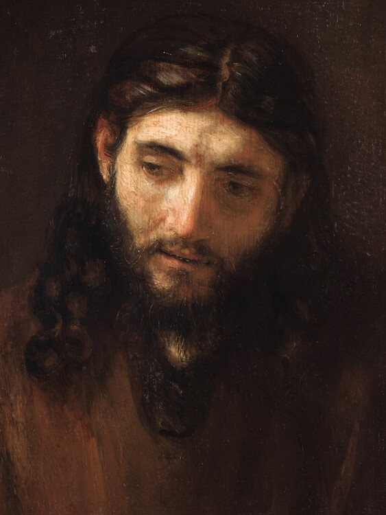 Poster Head of Christ, Looking Down (Portrait of Jesus) - Rembrandt