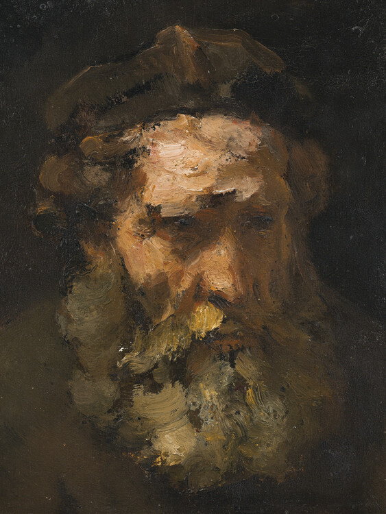 Poster The Head of Saint Matthew (Old Man Portrait) - Rembrandt