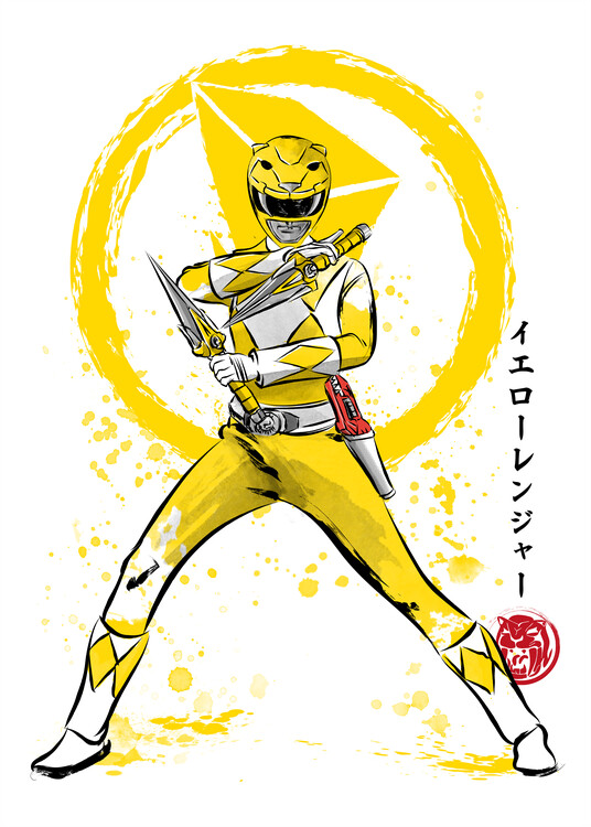 Poster Yellow ranger sumi e