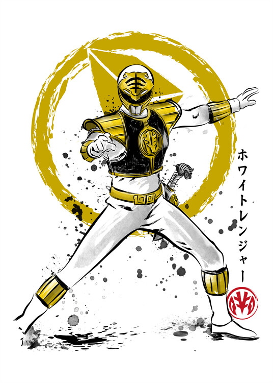 Canvas Print White ranger sumi e