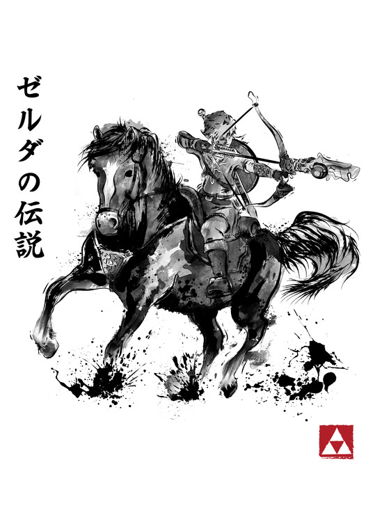Canvas Print Wild hunter sumi e