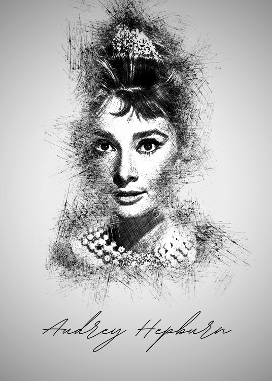 Poster A. Hepburn Sketch
