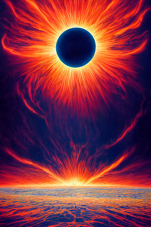 Canvas Print Dark sun explosion