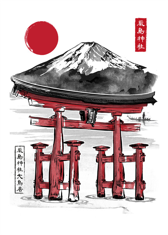 Плакат Torii of Itsukushima