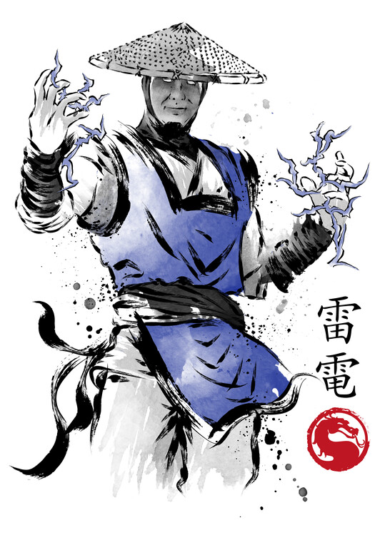 Canvas Print Thunder God sumi e