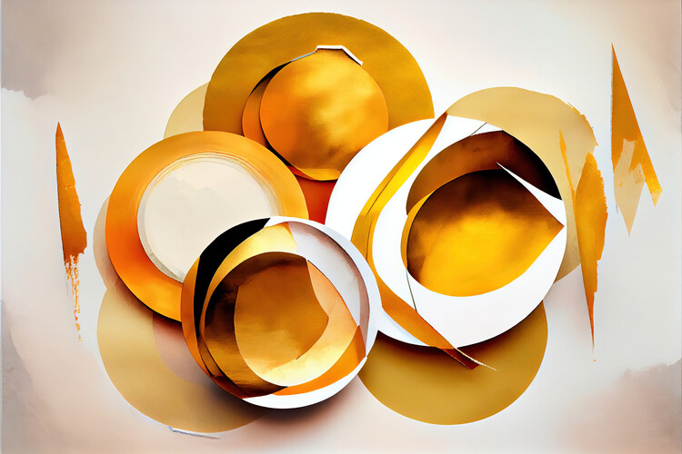 Плакат Abstract painting with ocher colors