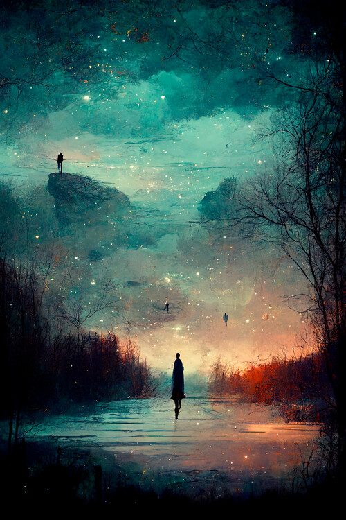 Плакат At dawn voices are calling me