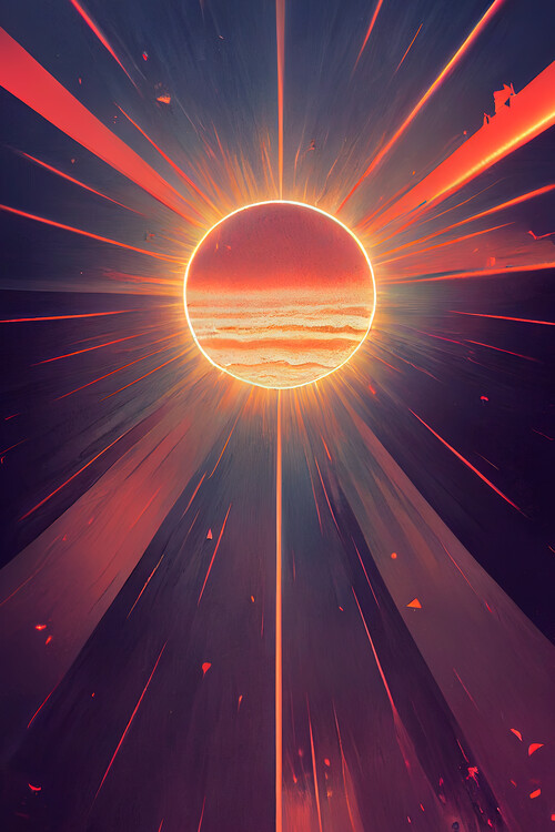 Canvas Print Dark sun explosion