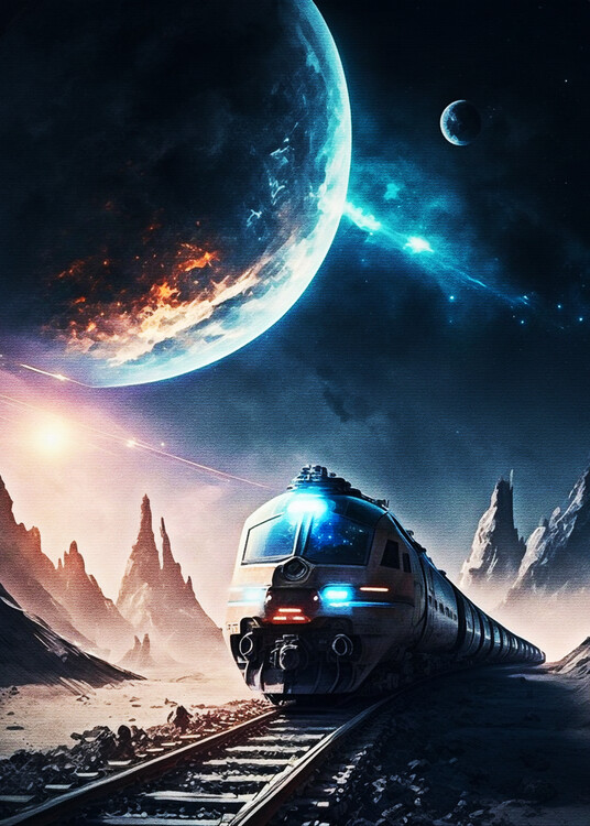 Canvas Print Train to space
