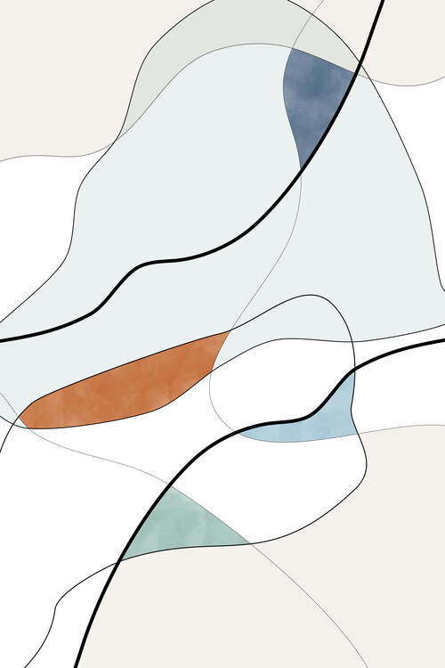Poster Neutral Abstract Lines Poster No.1