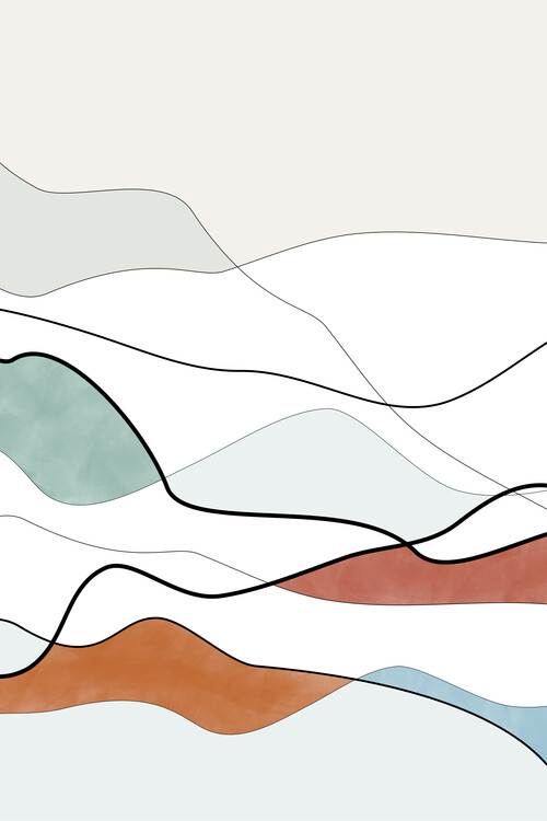 Poster Neutral Abstract Lines Poster No.2