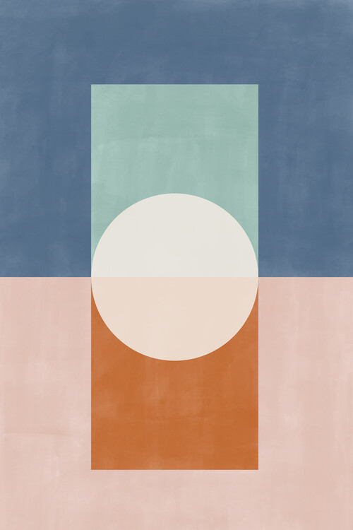 Poster Blue & Rust Geometric Poster No.3