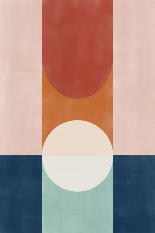 Poster Blue & Rust Geometric Poster No.4