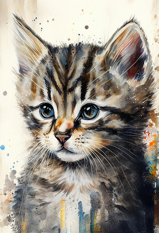 Quadro su tela Cute Kitten