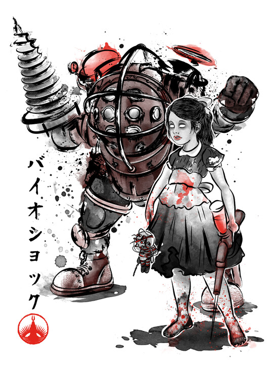 Plakat Big daddy and little sister sumi e