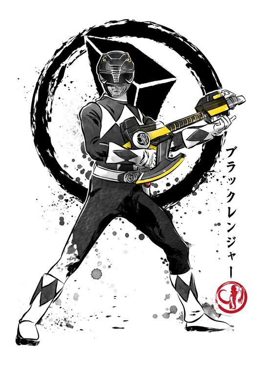 Poster Black ranger sumi e