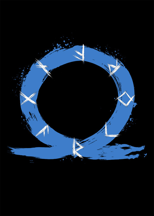 Plakat Blue Omega symbol