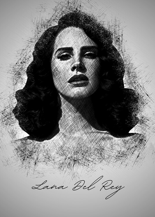 Poster Lana Del R. Sketch