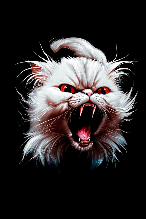 Plakat Furious Siberian cat