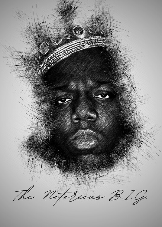 Poster Notorious B I G Sketch