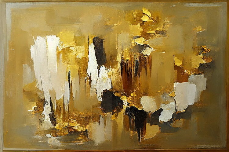 Poster Golden anbstraction neutral color