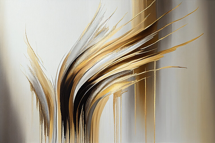Poster Golden anbstraction neutral color