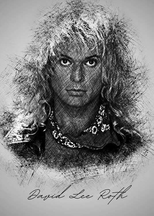 Poster D. Lee Roth Sketch