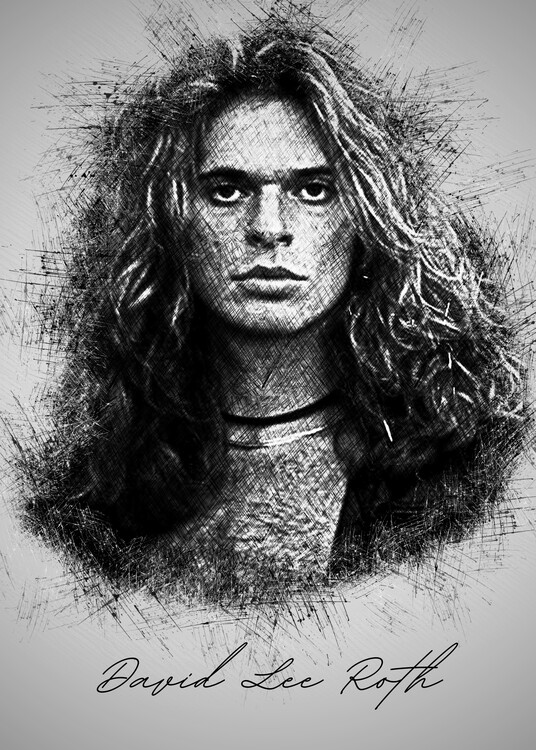 Poster D. Lee Roth Sketch