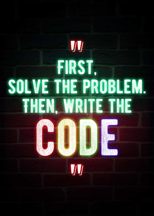 Poster Write The Code - Program Neon Quote